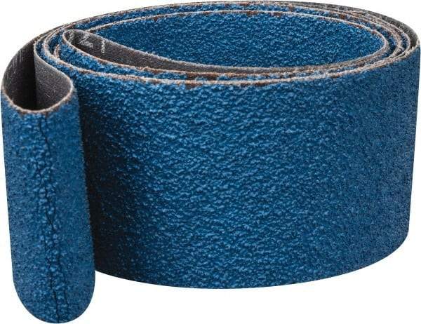 Norton - 2" Wide x 72" OAL, 40 Grit, Zirconia Alumina Abrasive Belt - Zirconia Alumina, Coarse, Coated, Y Weighted Cloth Backing, Dry, Series R821 - Benchmark Tooling