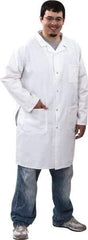 PRO-SAFE - Size XL White Lab Coat - Polyester and Cotton, Snap Front, Open Wrists, (2 Pass Through Pockets and Front Chest and Hip Pocket) - Benchmark Tooling