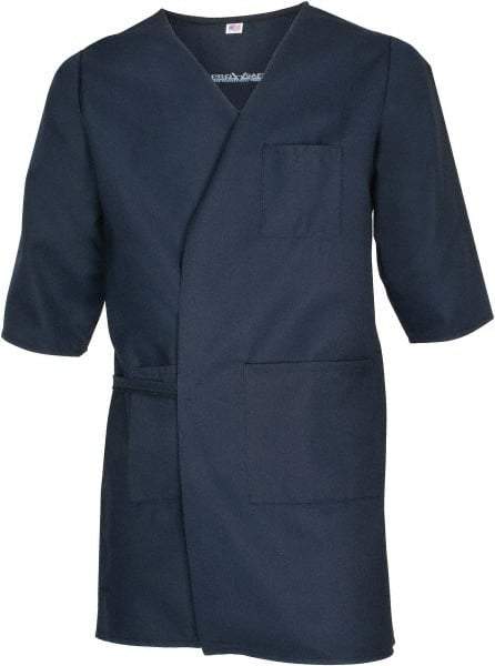 PRO-SAFE - Size XL Navy Blue Smock with 5 Pockets - Polyester and Cotton, Buttonless and Ties In Back - Benchmark Tooling