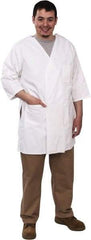 PRO-SAFE - Size XL White Smock with 5 Pockets - Polyester and Cotton, Buttonless and Ties In Back - Benchmark Tooling