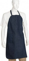 PRO-SAFE - 27 x 35" General Purpose Bib Apron - Denim, Denim Blue, 1 Pocket - Benchmark Tooling