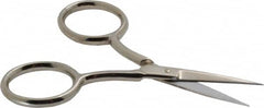 Wiss - 1-3/8" LOC, 4-1/8" OAL Standard Scissors - Chrome Plated Straight Handle, For Sewing - Benchmark Tooling