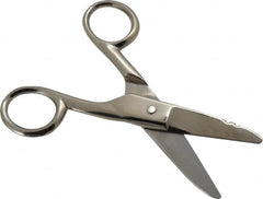 Wiss - 1-7/8" LOC, 5-1/4" OAL Nickel Plated Standard Scissors - Serrated, Plastic Handle, For Electrical - Benchmark Tooling