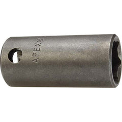 Impact Socket: 3/8″ Drive, 0.563″ Socket, Square Drive 12-Point, 0.875″ OAL, Satin