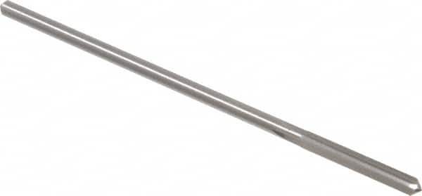 Alvord Polk - #27 High Speed Steel 4 Flute Chucking Reamer - Straight Flute, 0.135" Straight Shank, 1" Flute Length, 4" OAL - Benchmark Tooling