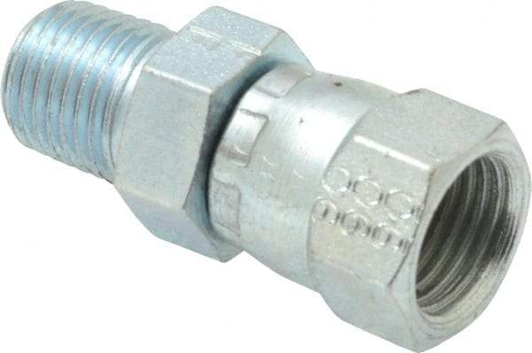 Eaton - 3/8" Tube OD, 37° Steel Flared Tube Female JIC 37° Swivel to Male Pipe Adapter - 1/4 NPT - Benchmark Tooling