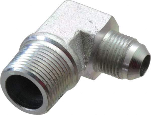 Eaton - 1/2" Tube OD, 37° Steel Flared Tube Male Elbow - 3/4 NPT, Flare x MNPT Ends - Benchmark Tooling