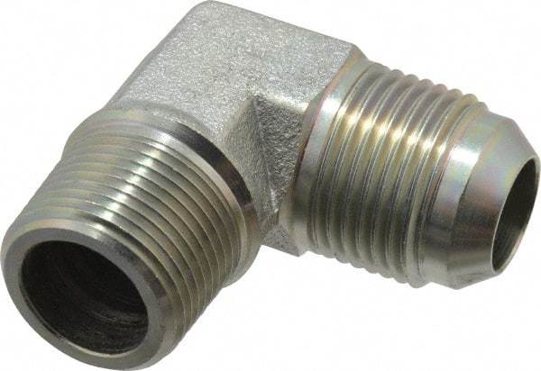 Eaton - 3/4" Tube OD, 37° Steel Flared Tube Male Elbow - 3/4 NPT, Flare x MNPT Ends - Benchmark Tooling