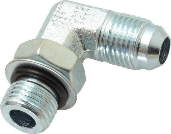 Eaton - 3/8" Tube OD, 37° Steel Flared Tube Straight Thread Elbow - 3/8 ORB, Flared to Male SAE O-Ring Ends - Benchmark Tooling