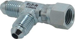 Eaton - 1/4" Tube OD, 37° Steel Flared Tube Swivel Nut Run Tee - Flare x Swivel x Flare Ends - Benchmark Tooling