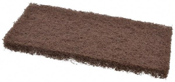 3M - 10" Long x 4-5/8" x 1" Thick Wide Scouring Pad - Heavy-Duty, Brown - Benchmark Tooling