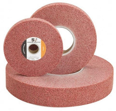 Standard Abrasives - 6" Diam, 1/2" Face Width, 1" Center Hole, Medium Grade, Aluminum Oxide Deburring Wheel - Convolute, Medium Density 5 Grade, 6,000 RPM - Benchmark Tooling