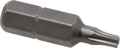 Apex - 1/4" Drive T10 Torx Screwdriver Bit - 1" OAL, Tamper Resistant Bit - Benchmark Tooling