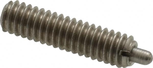 Gibraltar - 8-32, 5/8" Thread Length, 3/32" Plunger Projection, Stainless Steel Threaded Spring Plunger - Benchmark Tooling