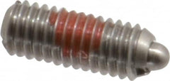 Gibraltar - 10-32, 3/4" Thread Length, 1/8" Plunger Projection, Stainless Steel Threaded Spring Plunger - 0.092" Max Plunger Diam, 3/4" Plunger Length, 2.9 Lb Init End Force, 11.1 Lb Final End Force, 0.0625" Hex - Benchmark Tooling