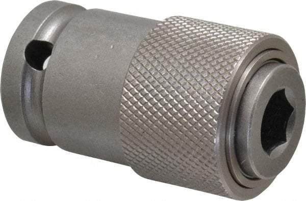 Apex - 7/16 Socket Drive to 1/2 Hex Female Quick-Release Square-Drive to Hex Bit Adapter - 2-1/8" OAL - Benchmark Tooling