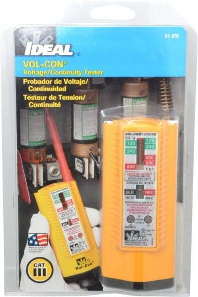 Ideal - 5 VAC/VDC to 600 VAC/VDC, Voltage and Circuit Continuity Tester - LED and Neon Lamps Display, 60 Hz - Benchmark Tooling