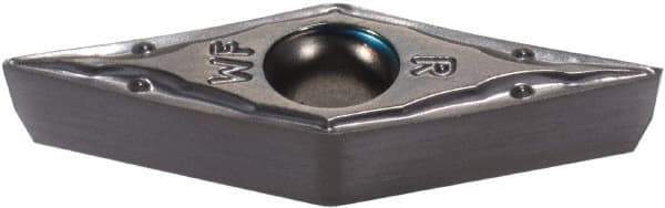 Iscar - VCET22.002 WF Grade IC907 Carbide Turning Insert - TiAlN Finish, 35° Diamond, 1/4" Inscr Circle, 1/8" Thick, 0.002" Corner Radius - Benchmark Tooling