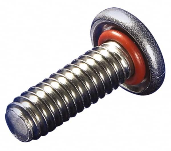 APM HEXSEAL - #6-32, 1/4" Length Under Head, Pan Head, #2 Phillips Self Sealing Machine Screw - Uncoated, 18-8 Stainless Steel, Silicone O-Ring - Benchmark Tooling