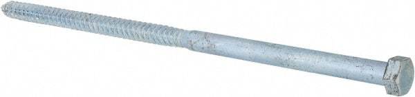 Value Collection - 1/2" Screw, 12" Length Under Head, Steel, Hex Head Lag Screw - Zinc Plated, Grade 2 - Benchmark Tooling