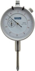 Fowler - 1" Range, 0-25-0 (Balanced), 0-50 (Continuous) Dial Reading, 0.0005" Graduation Dial Drop Indicator - 2-1/4" Dial, 0.05" Range per Revolution, Revolution Counter - Benchmark Tooling