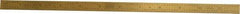 Fowler - 12" Long, 1/64, 1/32, 1/16, 1/8" Graduation, Flexible Steel Rule - 4R Graduation Style, 1" Wide, Yellow, Titanium Finish - Benchmark Tooling