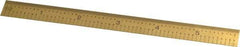 Fowler - 6" Long, 1/100, 1/64, 1/32, 1/10" Graduation, Flexible Steel Rule - 5R Graduation Style, 3/4" Wide, Yellow, Titanium Finish - Benchmark Tooling