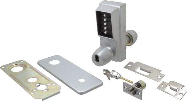 Kaba Access - 1-3/8 to 2-1/4" Door Thickness, Satin Chrome Pushbutton Knob Lockset - 2-3/4" Back Set, 6 or 7 Pin Length Best & Compatible (Core Not Included) Cylinder - Benchmark Tooling