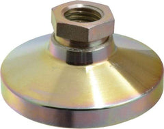 Gibraltar - 2721 kg Capacity, M16 Thread, 31.7mm OAL, Steel Stud, Tapped Pivotal Socket Mount Leveling Pad - 63.5mm Base Diam, Steel Pad, 22mm Hex - Benchmark Tooling