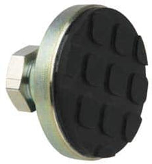 Gibraltar - 317 kg Capacity, M12 Thread, 28.5mm OAL, Steel Stud, Tapped Pivotal Socket Mount Leveling Pad - 47.6mm Base Diam, Rubber Pad, 19mm Hex - Benchmark Tooling