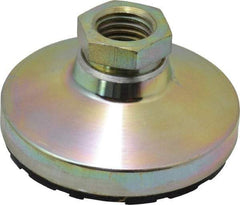 Gibraltar - 544 kg Capacity, M16 Thread, 31.7mm OAL, Steel Stud, Tapped Pivotal Socket Mount Leveling Pad - 63.5mm Base Diam, Rubber Pad, 22mm Hex - Benchmark Tooling