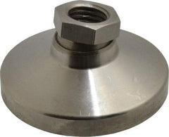 Gibraltar - 2721 kg Capacity, M16 Thread, 31.7mm OAL, Steel Stud, Tapped Pivotal Socket Mount Leveling Pad - 63.5mm Base Diam, Stainless Steel Pad, 22mm Hex - Benchmark Tooling