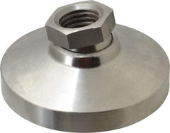 Gibraltar - 3357 kg Capacity, M20 Thread, 38mm OAL, Steel Stud, Tapped Pivotal Socket Mount Leveling Pad - 76mm Base Diam, Stainless Steel Pad, 27mm Hex - Benchmark Tooling