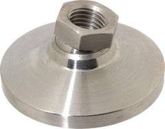 Gibraltar - 9072 kg Capacity, M24 Thread, 47.6mm OAL, Steel Stud, Tapped Pivotal Socket Mount Leveling Pad - 101mm Base Diam, Stainless Steel Pad, 35mm Hex - Benchmark Tooling