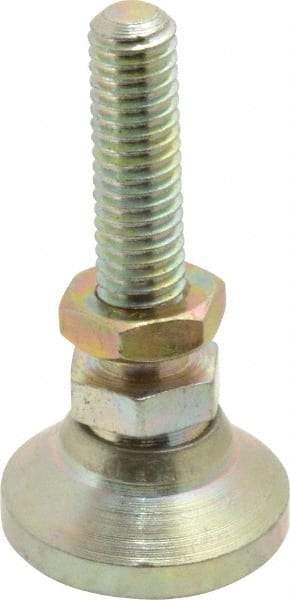 Gibraltar - M6 Bolt Thread, Studded Pivotal Stud Mount Leveling Pad & Mount - 317 Kg Capacity, 19mm Base Diam, 25mm Thread Length - Benchmark Tooling