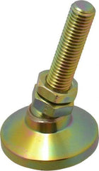 Gibraltar - M12 Bolt Thread, Studded Pivotal Stud Mount Leveling Pad & Mount - 2,268 Kg Capacity, 47.6mm Base Diam, 51mm Thread Length - Benchmark Tooling