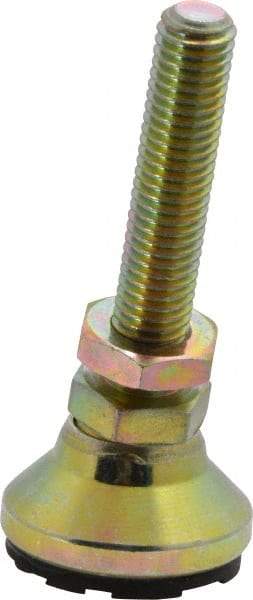 Gibraltar - M10 Bolt Thread, Studded Pivotal Stud Mount Leveling Pad & Mount - 136 Kg Capacity, 31.7mm Base Diam, 51mm Thread Length - Benchmark Tooling