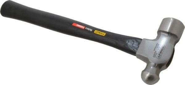 Stanley - 1-1/2 Lb Head High Carbon Steel Ball Pein Hammer - Hickory Handle, 15-1/8" OAL - Benchmark Tooling