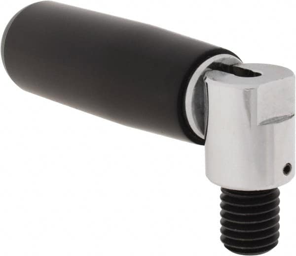 Morton Machine Works - 5/8-11 Bolted Bonnet, Revolving (Folding) Handwheel & Machine Handle - Glass-Filled Nylon Molded Plastic Handle, 0.79" Long Low Carbon Steel Stem, 3.54" Handle Length, 5.27" OAL - Benchmark Tooling