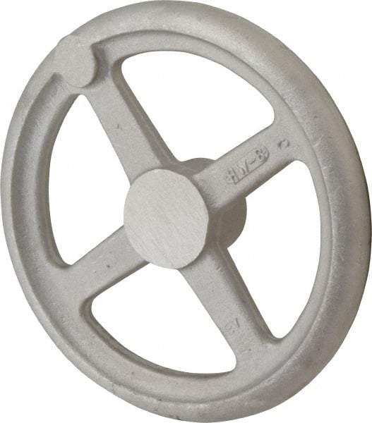 Morton Machine Works - 8", 4 Spoke Straight Handwheel - 1.9" Hub, Aluminum, Plain Finish - Benchmark Tooling