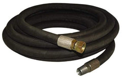 Made in USA - 25' Long, 1/2" Fitting, Boss Female x Male Fitting, -40 to 212°F, Nitrile High Temp & High Pressure Hose - 1/2" Inside x 1" Outside Diam, Black, 1,000 psi - Benchmark Tooling