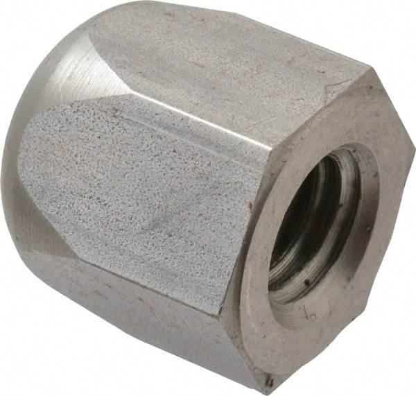 Morton Machine Works - 1/2-13" UNC, 7/8" Width Across Flats, Uncoated, Stainless Steel Acorn Nut - 15/16" Overall Height, Grade 303, TCMAI - Benchmark Tooling