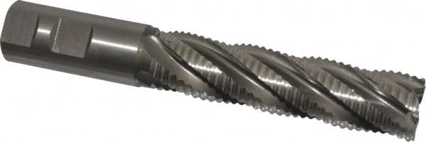 Hertel - 1" Diam, Coarse Pitch, 4" LOC, 5 Flute Cobalt Roughing Square End Mill - Uncoated, 6-1/2" OAL, 1" Shank Diam, Single End, 30° Helix - Benchmark Tooling