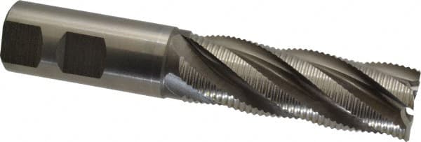 Hertel - 1" Diam, Fine Pitch, 3" LOC, 5 Flute Cobalt Roughing Square End Mill - Uncoated, 5-1/2" OAL, 1" Shank Diam, Single End, 30° Helix - Benchmark Tooling