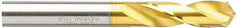 Guhring - 0.3543" 130° Parabolic Flute Cobalt Screw Machine Drill Bit - TiN Finish, Right Hand Cut, 40mm Flute Length, 84mm OAL, Standard Point, Straight Shank - Benchmark Tooling
