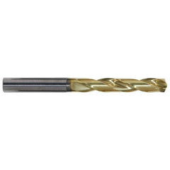 Jobber Length Drill Bit: 0.2244″ Dia, 140 °, Solid Carbide TiN Finish, 3.23″ OAL, Right Hand Cut, Spiral Flute, Straight-Cylindrical Shank