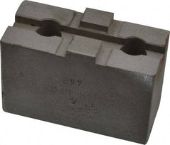 H & R Manufacturing - 6" Chuck Capacity, Tongue & Groove Attachment, Square Soft Lathe Chuck Jaw - Steel, 1-1/2" Btw Mount Hole Ctrs, 2-5/8" Long x 1-1/4" Wide x 1-5/8" High, 5/16" Groove - Benchmark Tooling