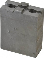 H & R Manufacturing - 6" Chuck Capacity, Tongue & Groove Attachment, Square Soft Lathe Chuck Jaw - Steel, 1-1/2" Btw Mount Hole Ctrs, 2-5/8" Long x 1-1/4" Wide x 3-3/8" High, 5/16" Groove - Benchmark Tooling