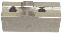 H & R Manufacturing - 8" Chuck Capacity, Tongue & Groove Attachment, Square Soft Lathe Chuck Jaw - Steel, 1-3/4" Btw Mount Hole Ctrs, 3-1/2" Long x 1-1/2" Wide x 3-3/8" High, 5/16" Groove - Benchmark Tooling