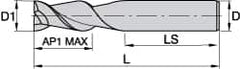 Kennametal - 0.787", 2 Flute, Single End, Solid Carbide, Corner Chamfer End Mill - 104mm OAL, 45° Helix, Right Hand Flute, 38mm LOC, Right Hand Cut - Benchmark Tooling